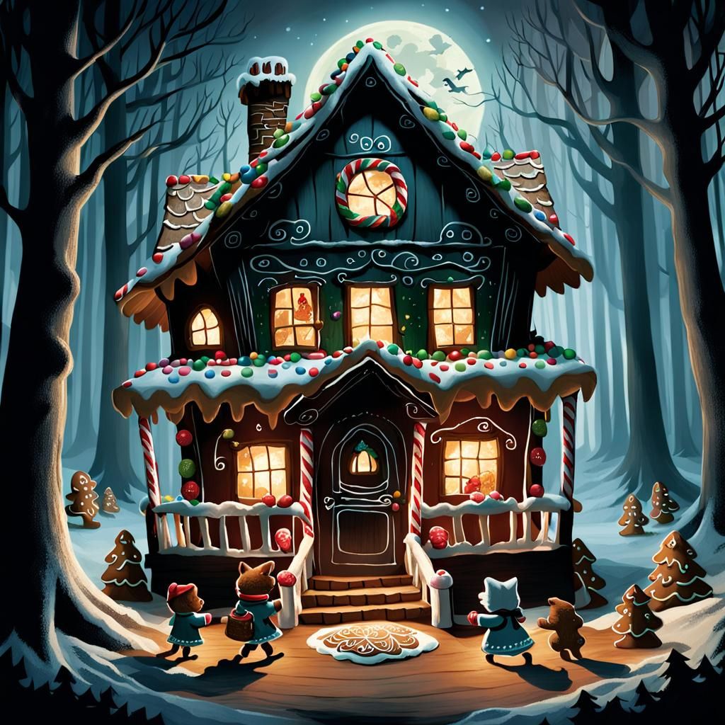 Big Bad Wolf Destroys Gingerbread House