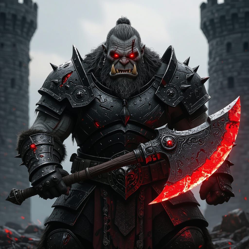 Battle-Scarred Ogre with Dragonbone Armor