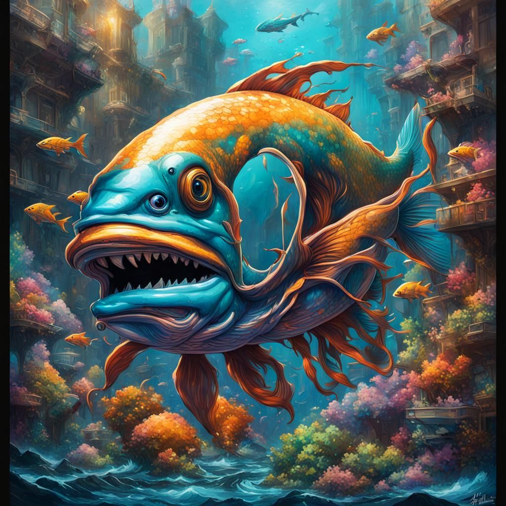 Atlantis from Aquaman in Graffiti Art Style