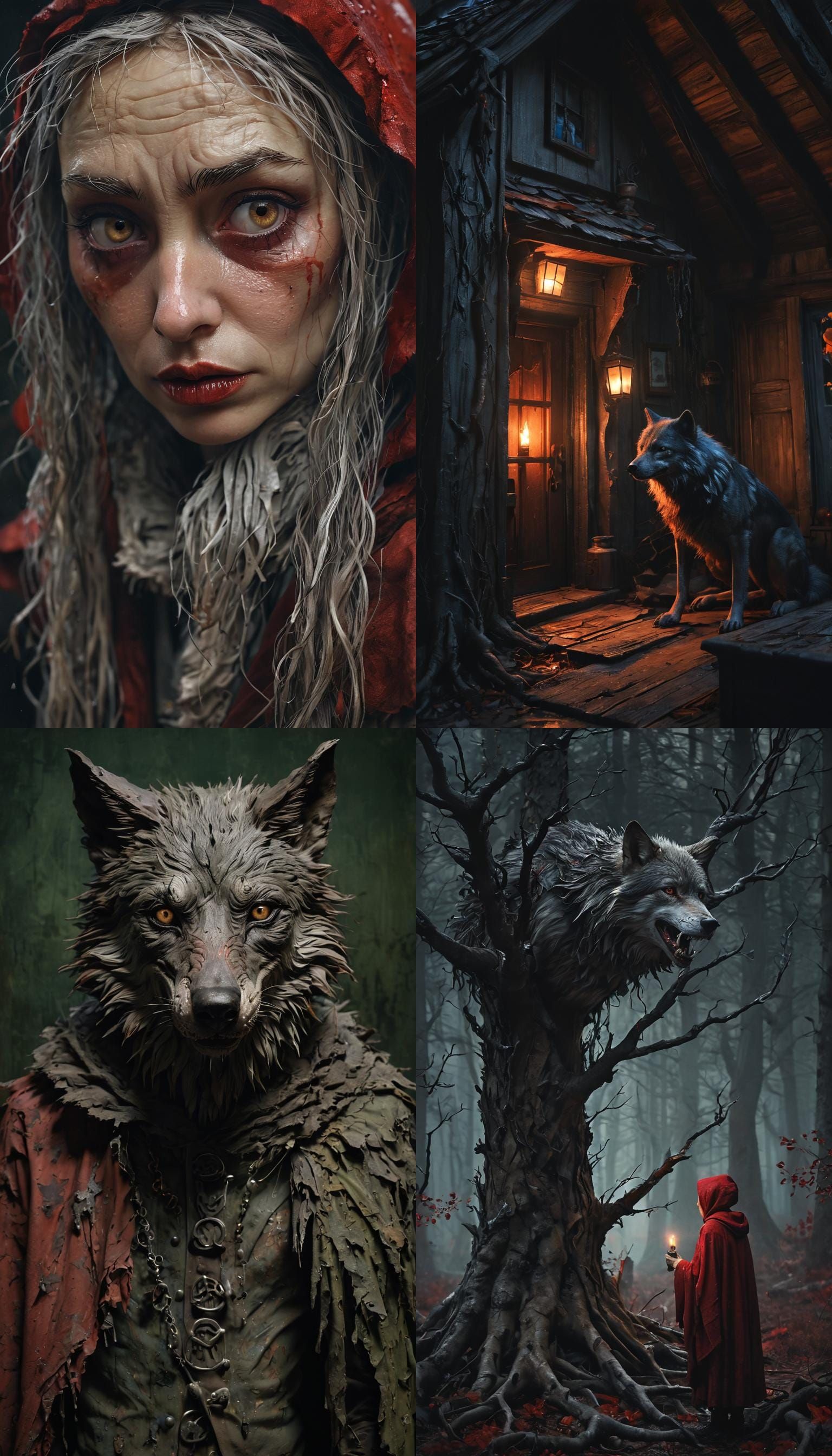 Marvel Comics dark novel by Stan Lee,Todd McFarland & Tim Burton. "Storybook illustration of; The Wolf..