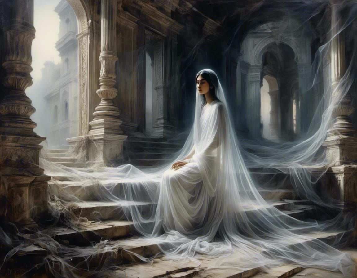 Majestic Palace Ruins in India at Midnight