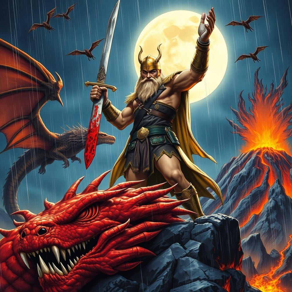 Victorious Sigurd: Norse Demigod and Dragon Slayer