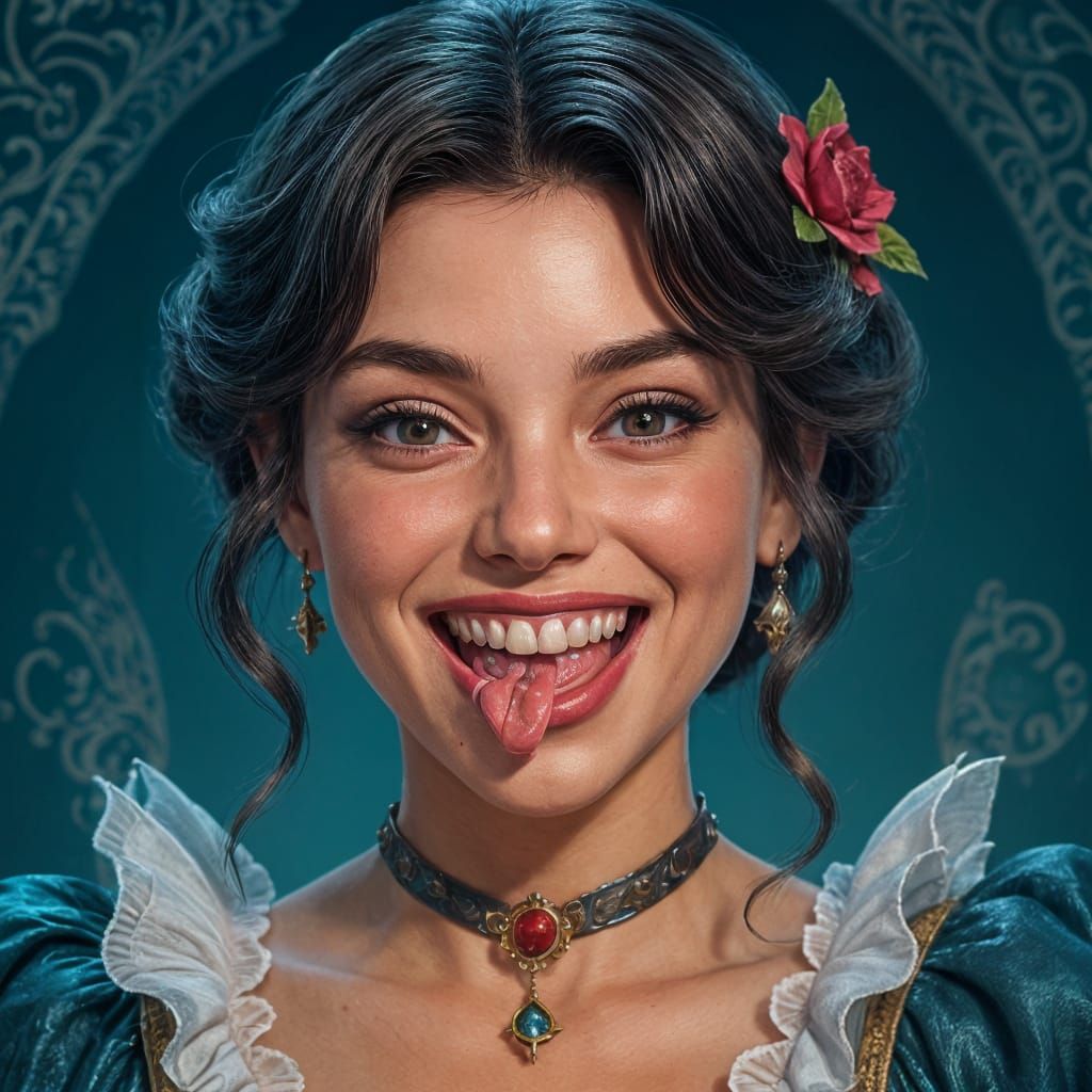 Ethereal Fantasy Goddess Licks Her Lips in Anticipation