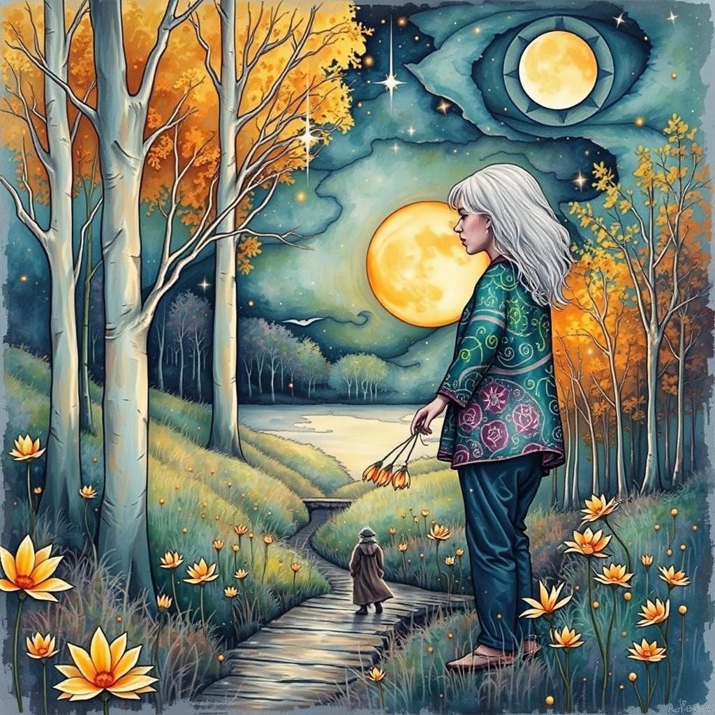 Angels in Mystical Woods with Golden Light