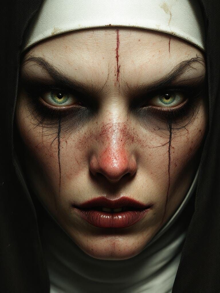 Post-Apocalyptic Nun Portrait in Frazetta-Rutkowski Style