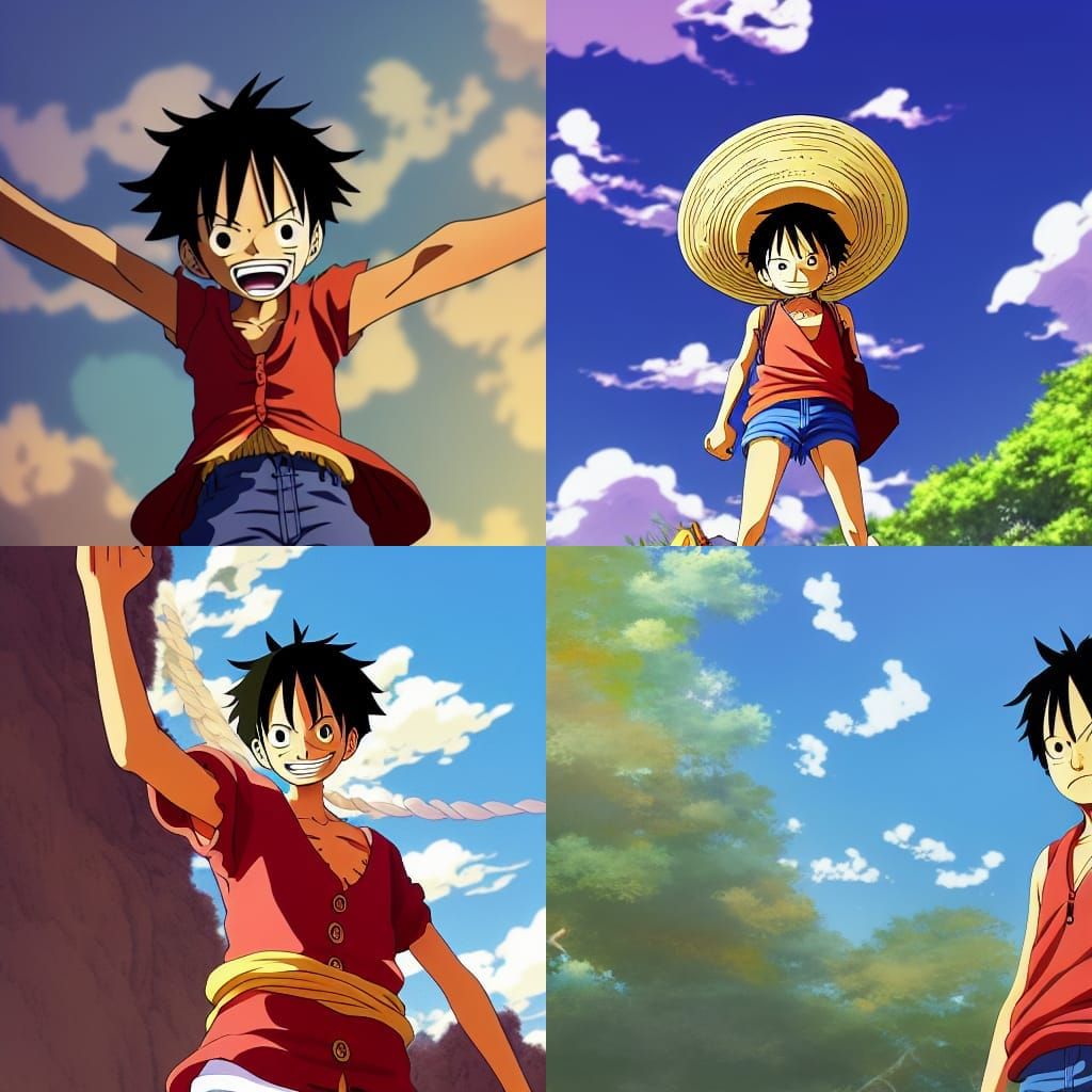 Luffy in Ghibli Style, Anime Key Visual