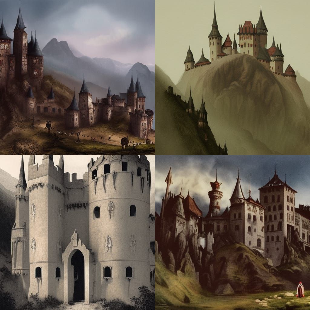 Count Dracula in Carpathian Castle: Detailed Matte Painting