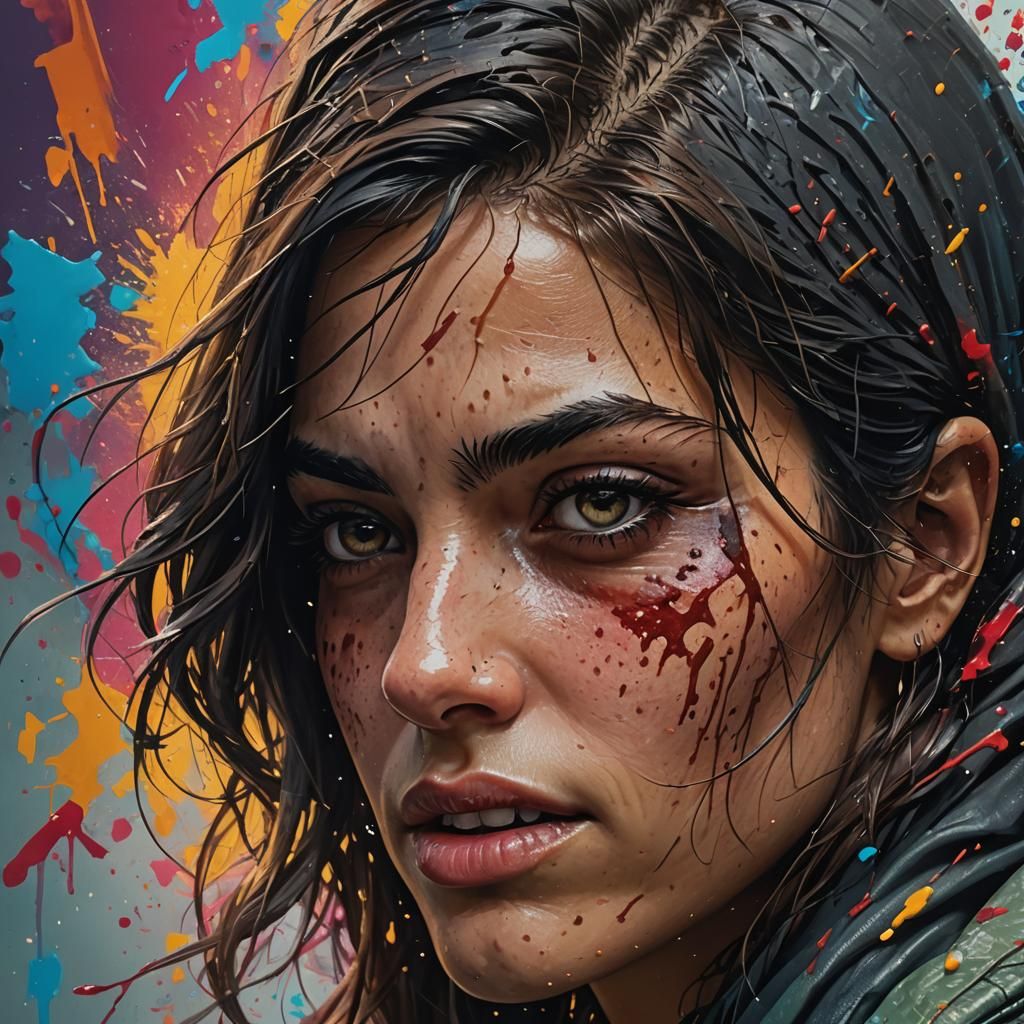 Hyperrealistic Portrait of Leila Khalid as a Hijacker