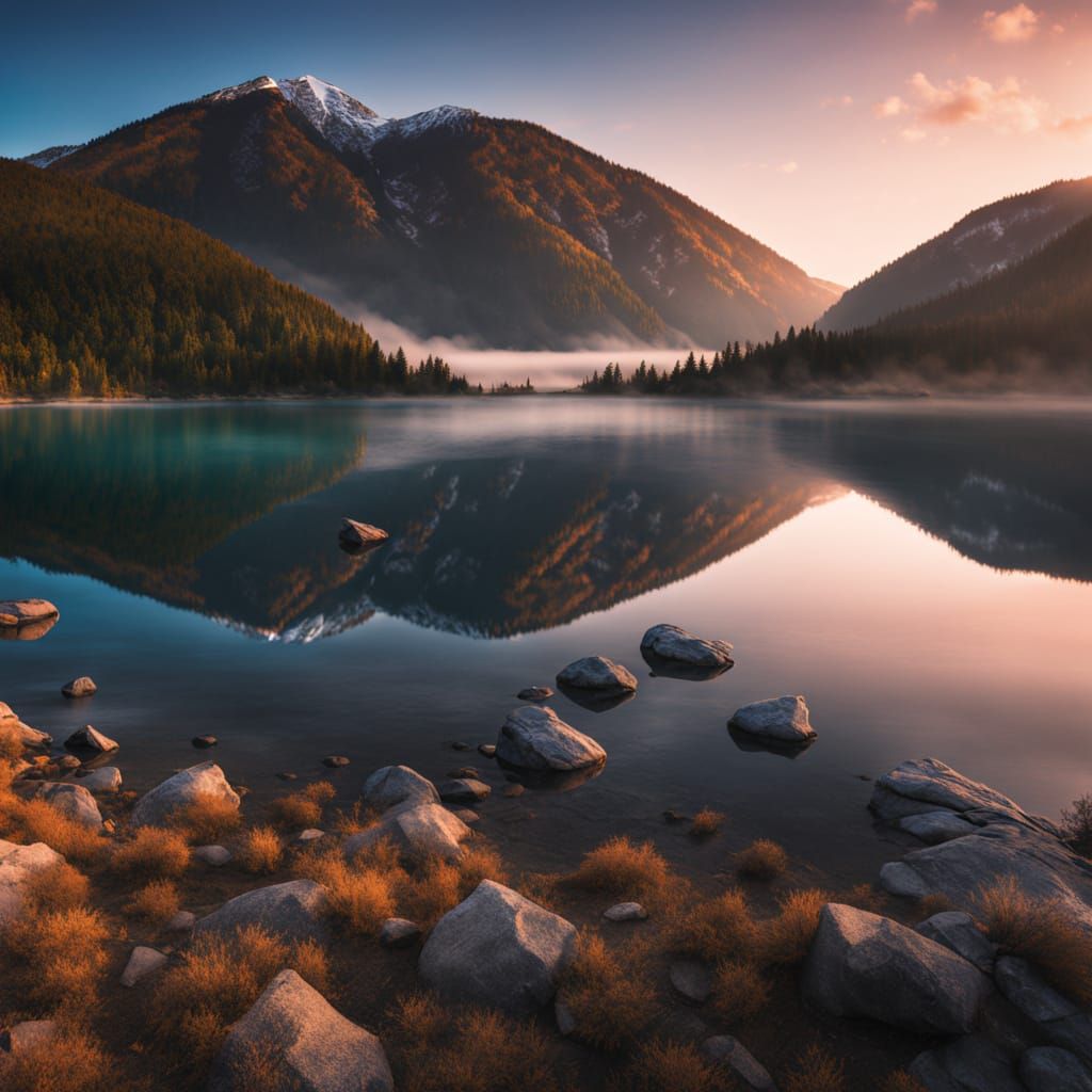 Majestic Lago Baikal Dawn Landscape in 8K Resolution