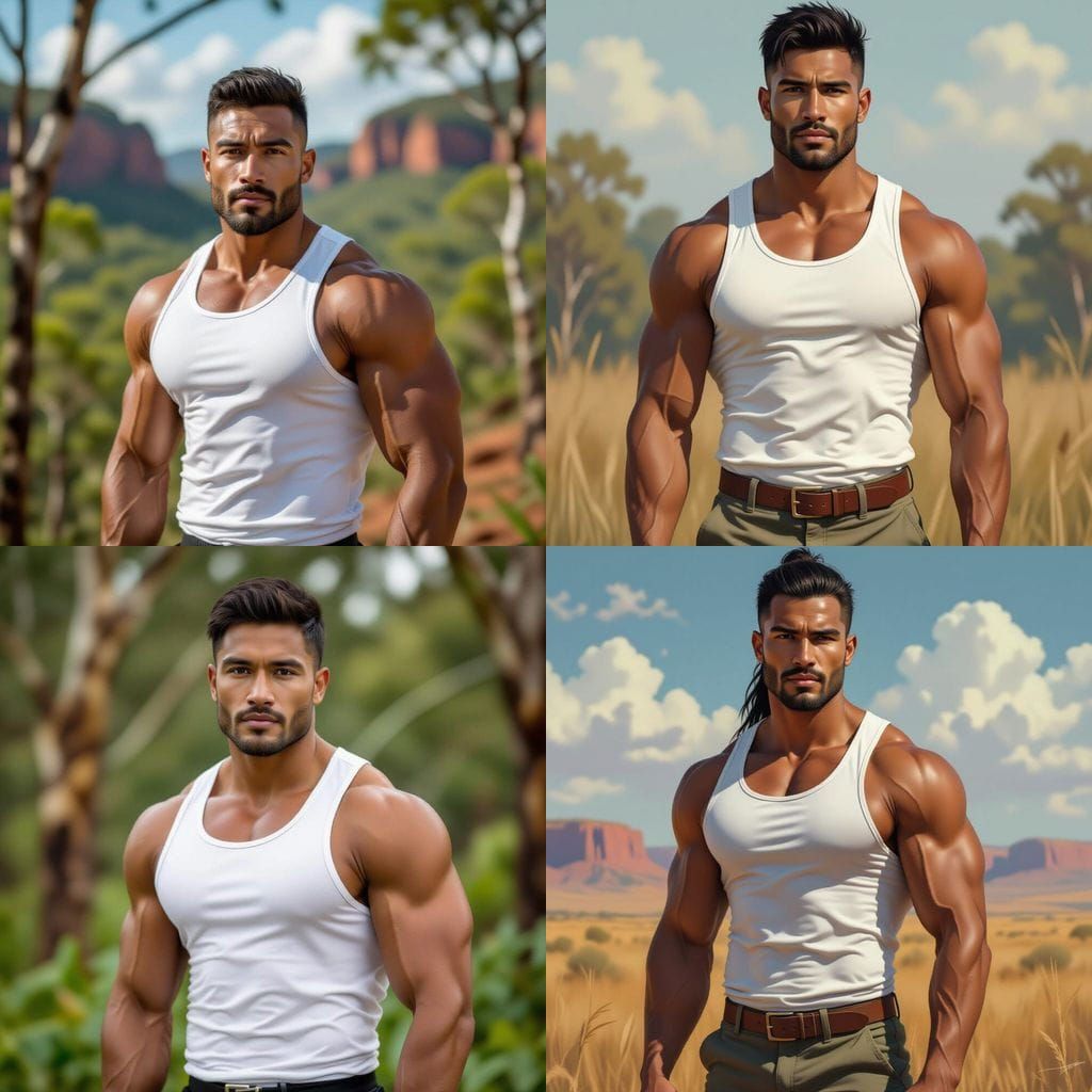 Athletic Aboriginal Man Portrait