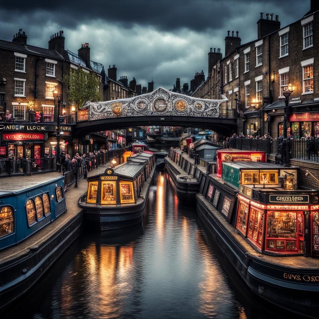 Hyperrealistic Camden Lock Photograph in Sharp Focus