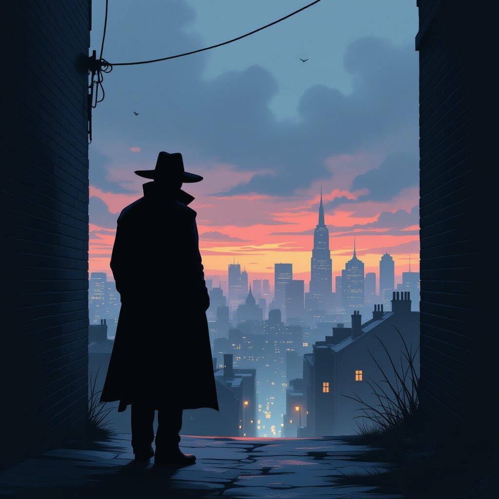 Ominous Figure in Alleyway at Dusk