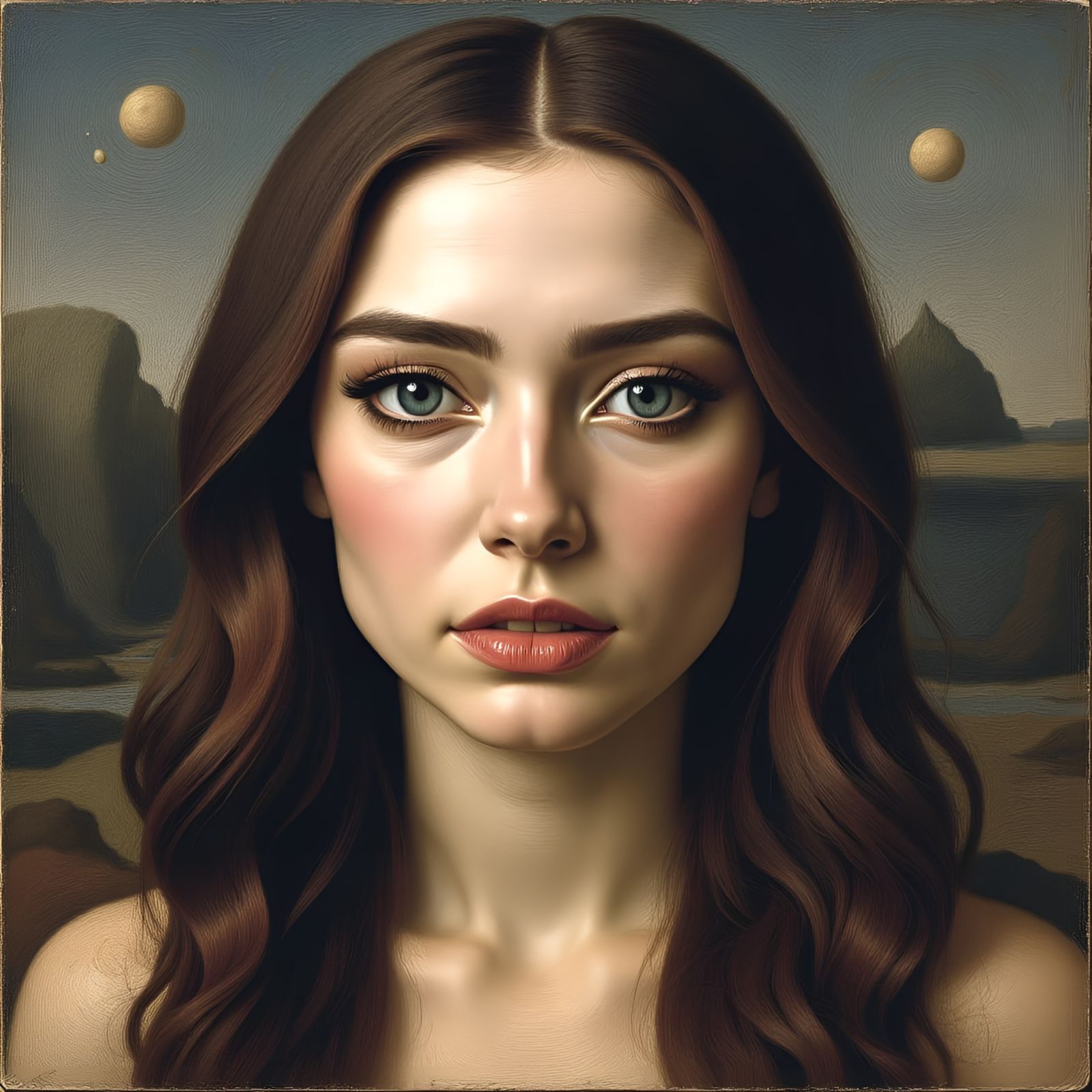 Glamorous Girl in Hyperrealistic Surrealist Oil Painting