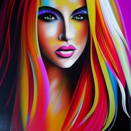 Beautiful Blonde Woman Portrait in Digital Art Style