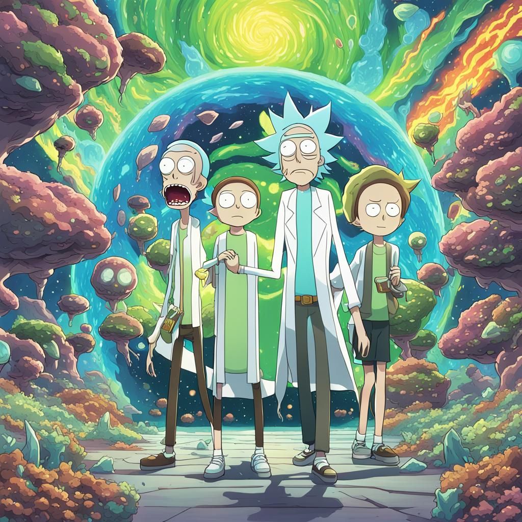 Rick and Morty in Anime Style
