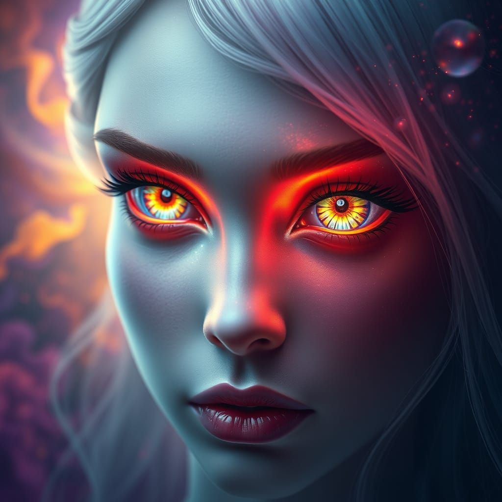 Divine Gaze in Vibrant Colors