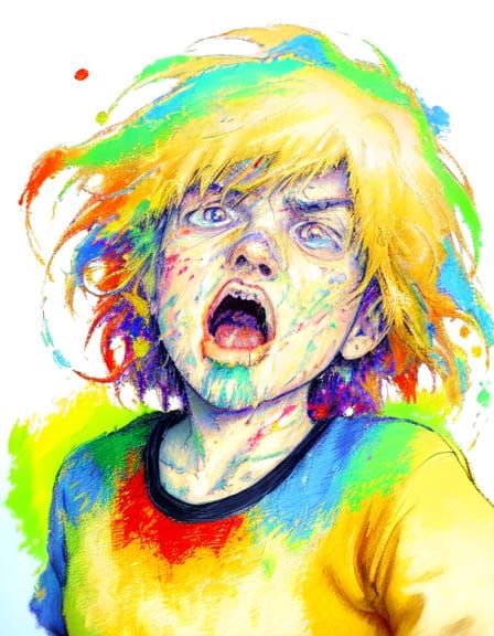 Fiery Anger Unleashed in Vibrant Triadic Post-Impressionism