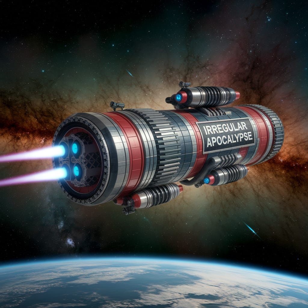 Gigantic Spaceship "Irregular Apocalypse" in Galactic Space