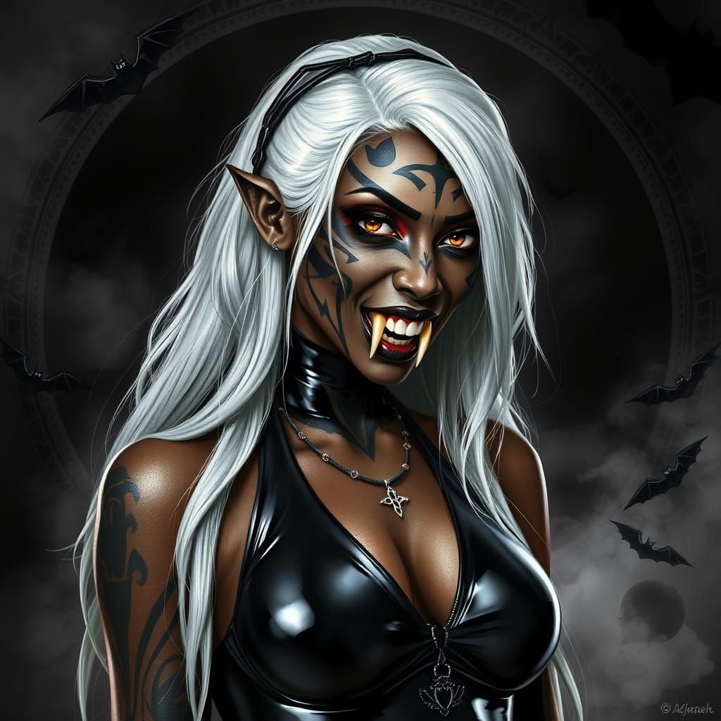 African Vampire in Dark Arts Regalia