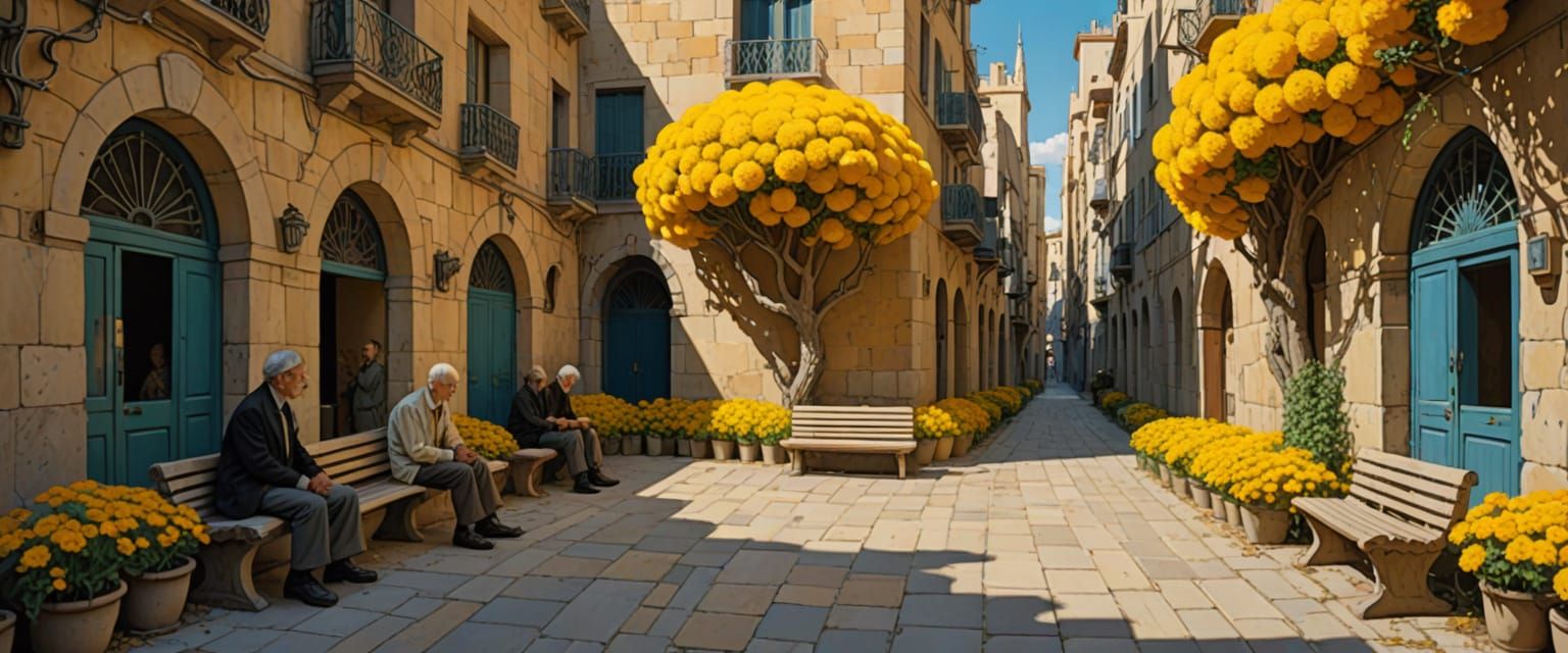 Surrealist Alleyway with Arcology Architecture