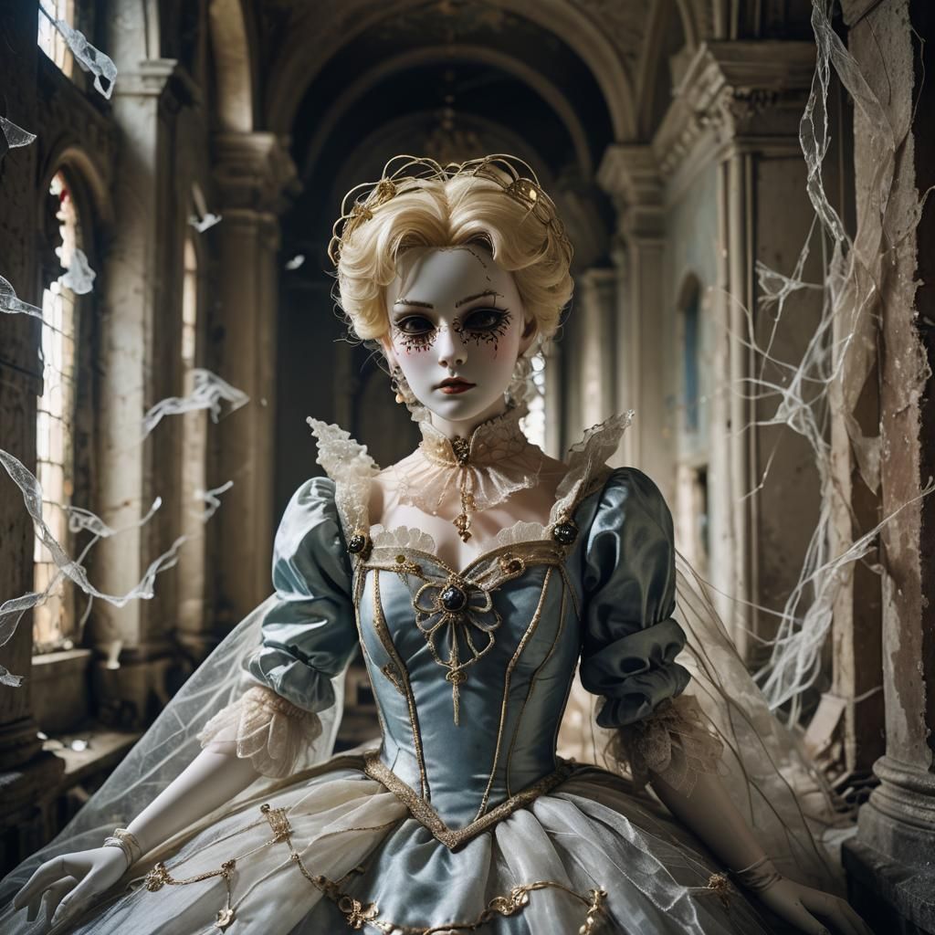 Eerie Sailor Uranus BJD Doll in Abandoned Church