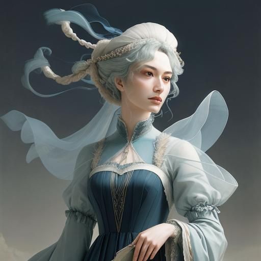 Ethereal Movement in Idyllic Surrealist Style