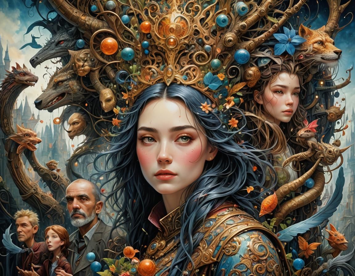 Magical Father-Daughter Portrait in Fairytale Style