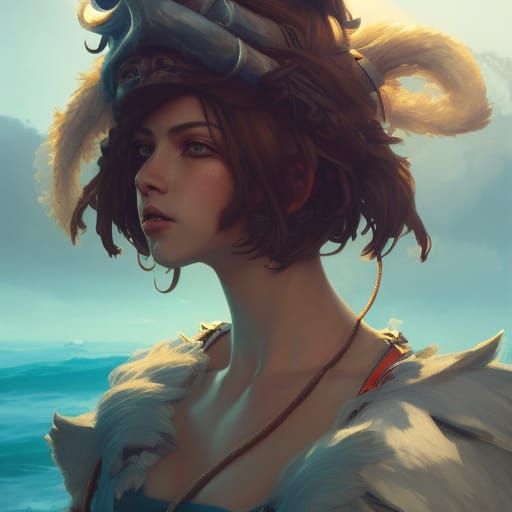 Fluffy Pirate Monster Portrait on Corsair Ship