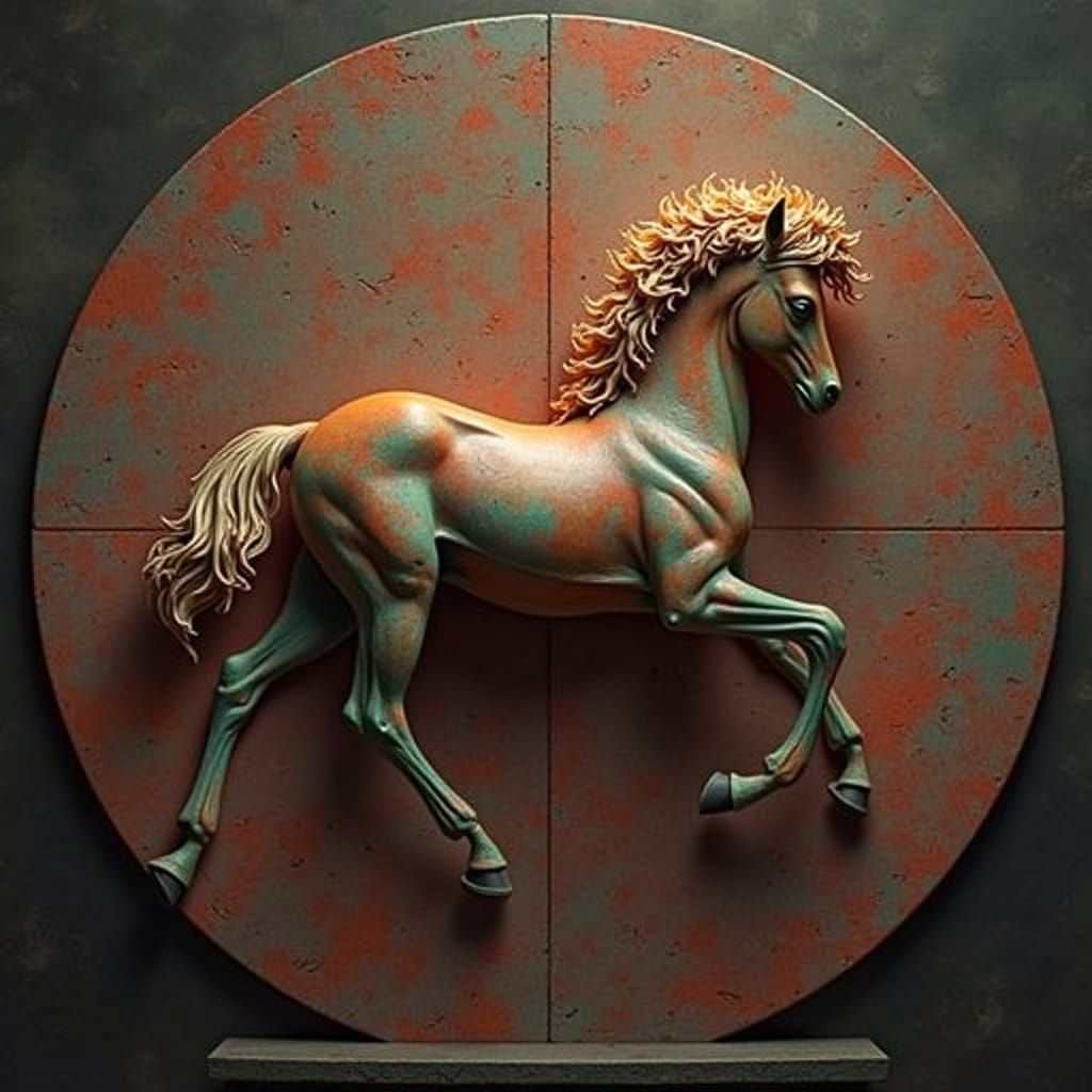 Hyperrealistic Sculpture of Reflected Glory in Vivid Red