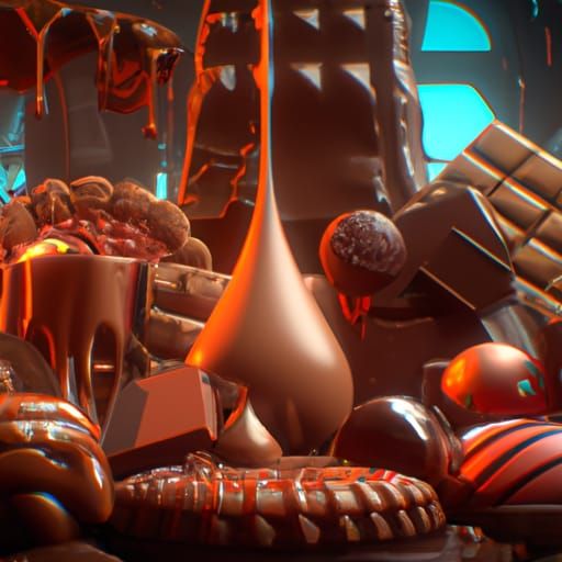 Detailed Chocolate Matte Painting in Deep Color