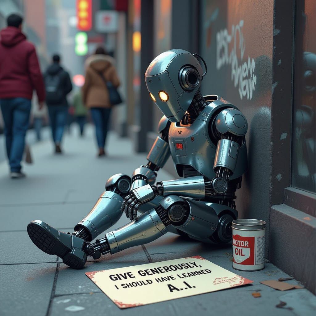 Destitute Robot's Despair: A Tale of AI Regret