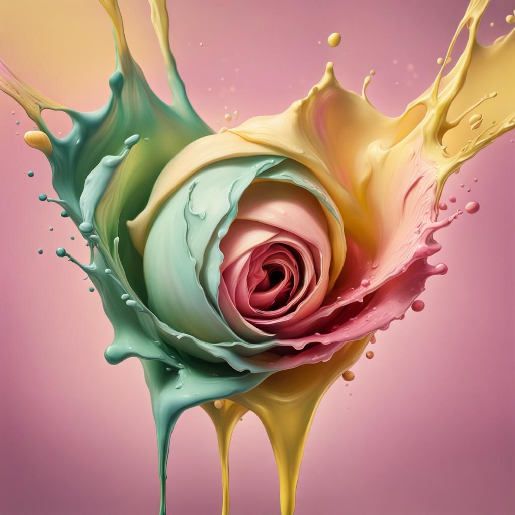 Colorful Splash Art with Hyperrealistic Details