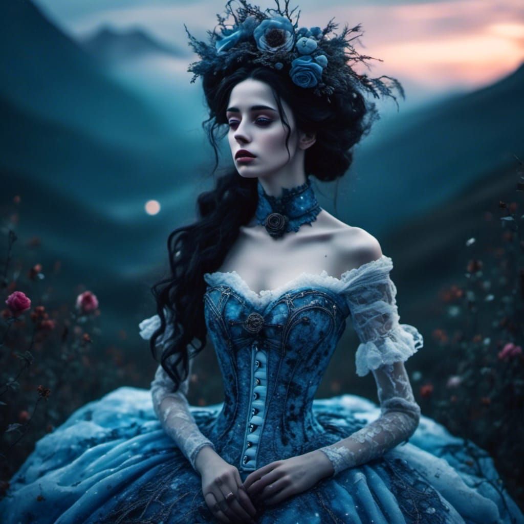 Victorian Emily Alive: A Tim Burton-Inspired Portrait