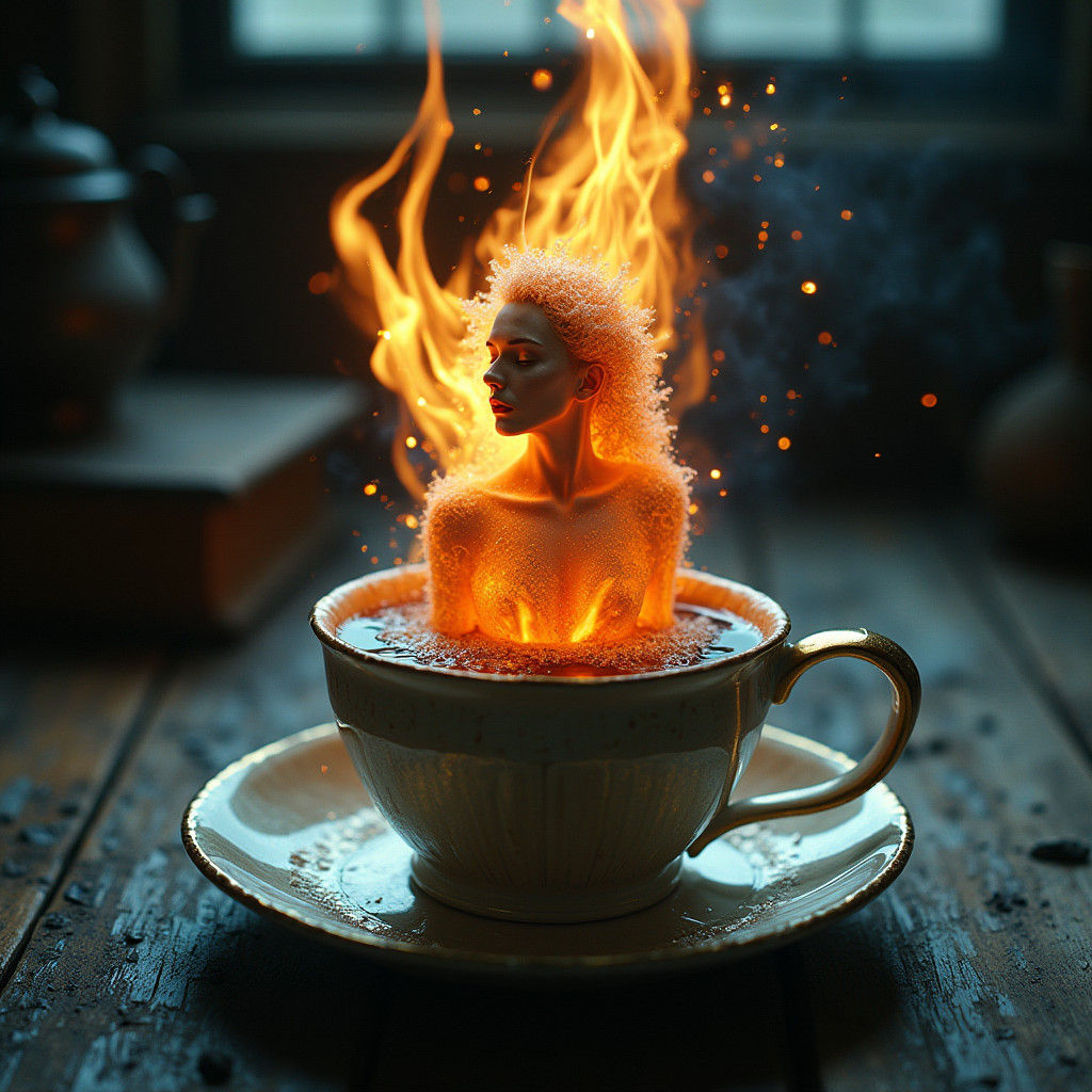Goddess of Ice and Fire Emerges from Coffee