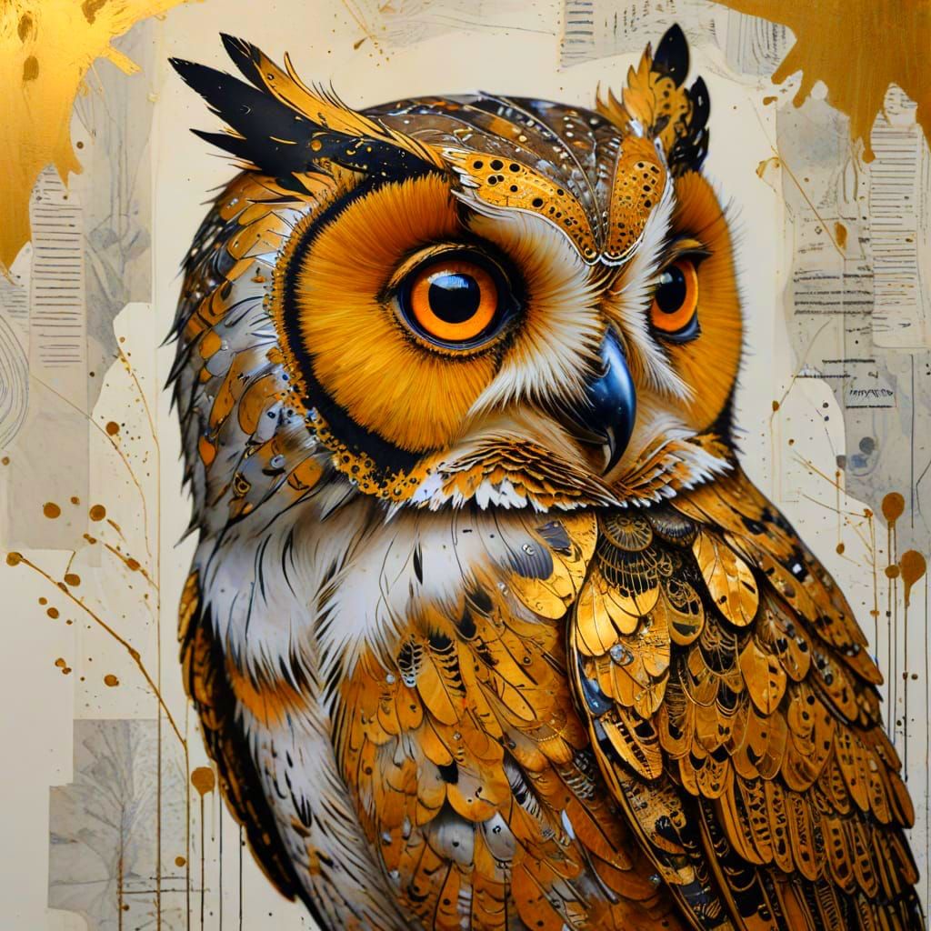 Gilded Hunter: Low Angle Portrait of an Elegant Owlet