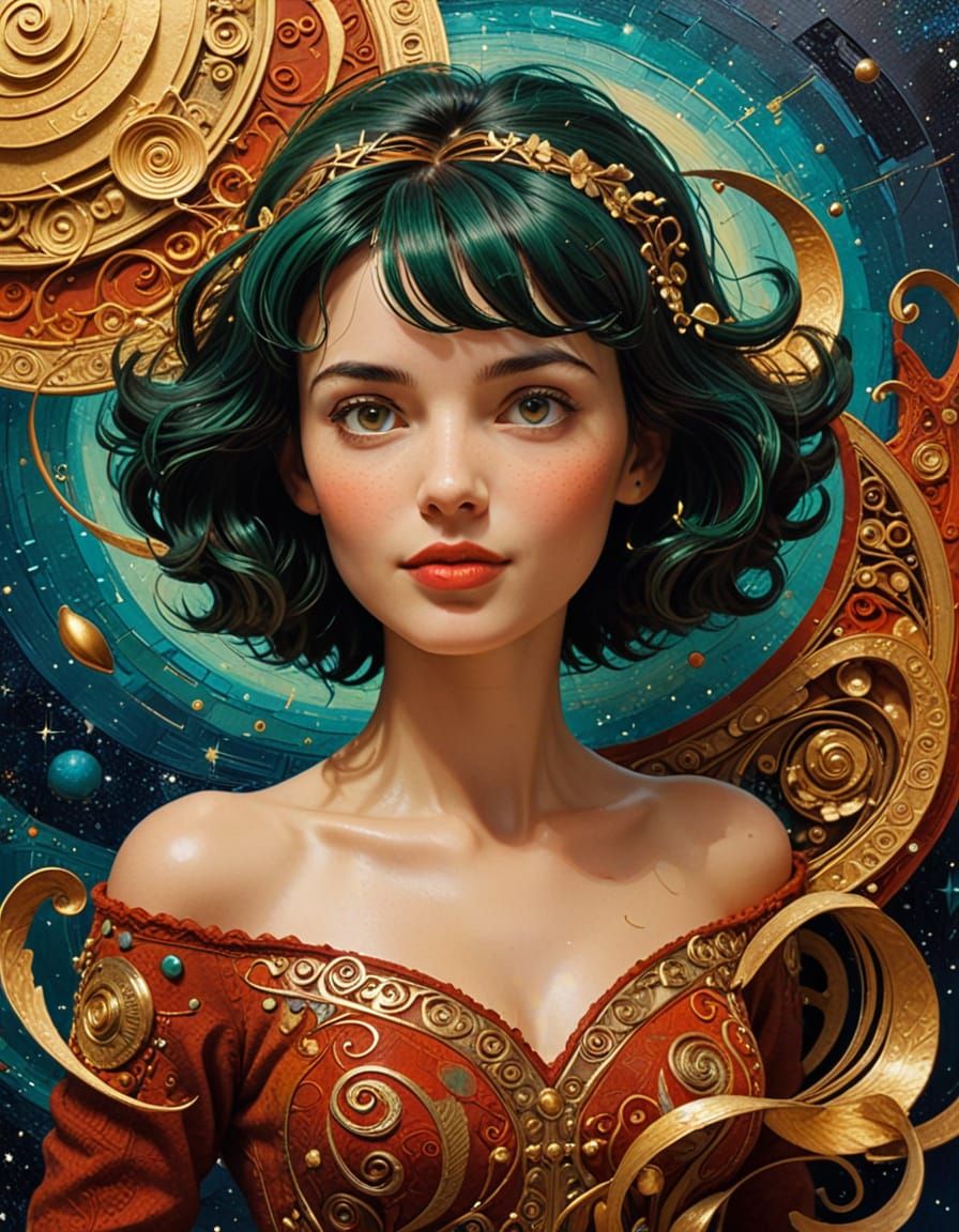 Amélie Poulain Futuristic Movie Poster in Impasto Style