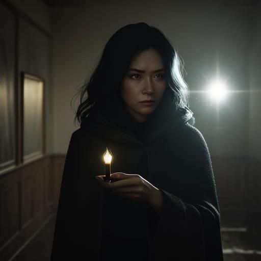 Ethereal Film Noir Portrait in Soft Golden Lighting