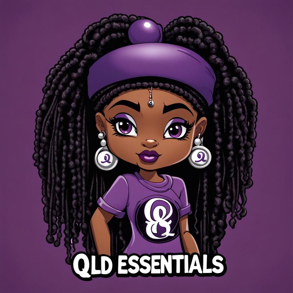 Black Betty Boop with Dreadlocks in Santa Hat