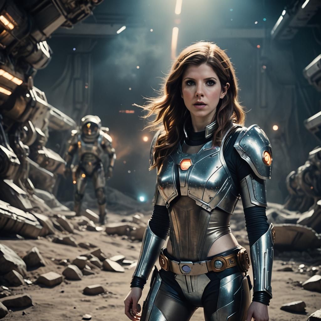 Anna Kendrick as a Cosmic Space Princess in a Metal Bikini