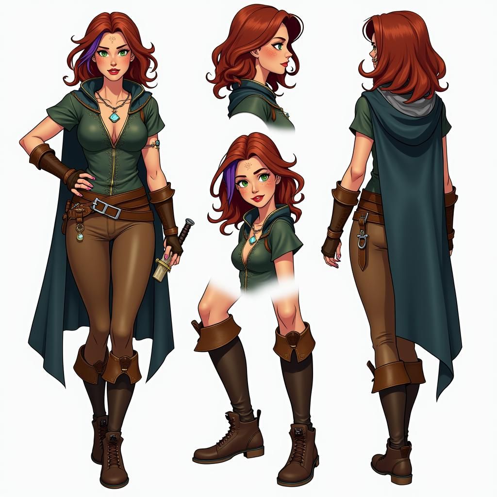 Fantasy Comic Character Sheet: Lila Sparks