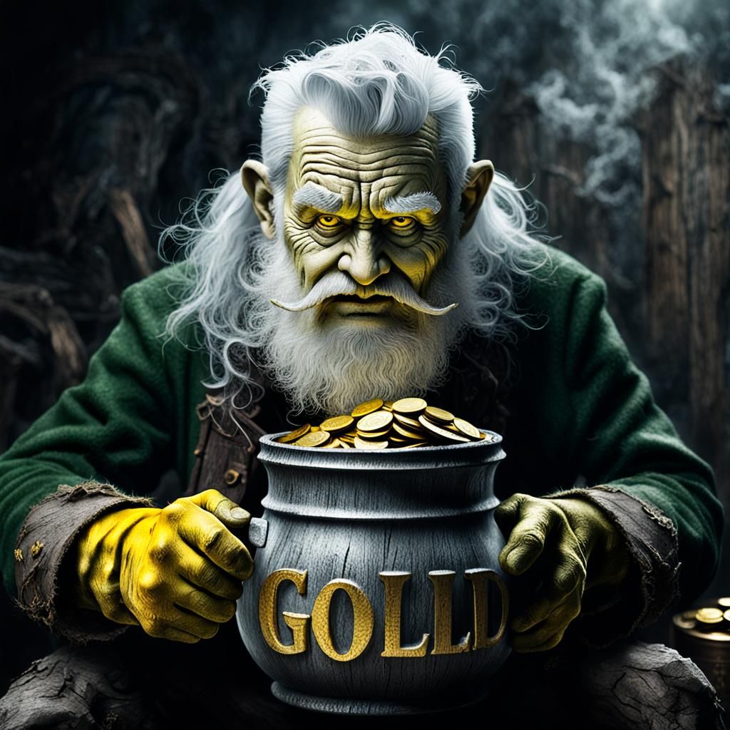 Creepy Leprechaun Portrait in Dark Gothic Style