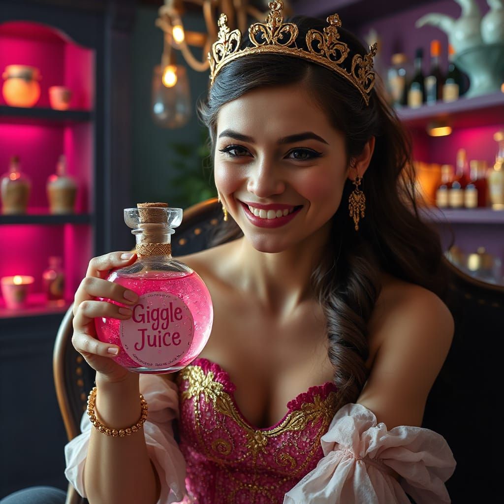 Giggling Princess in Vibrant Apothecary
