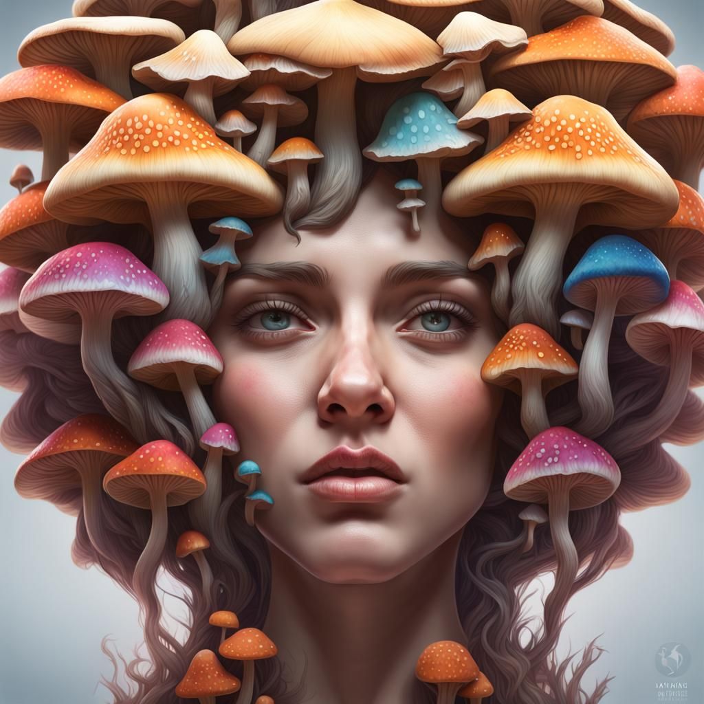 Mushroom Face Portrait: Artstation Concept Art