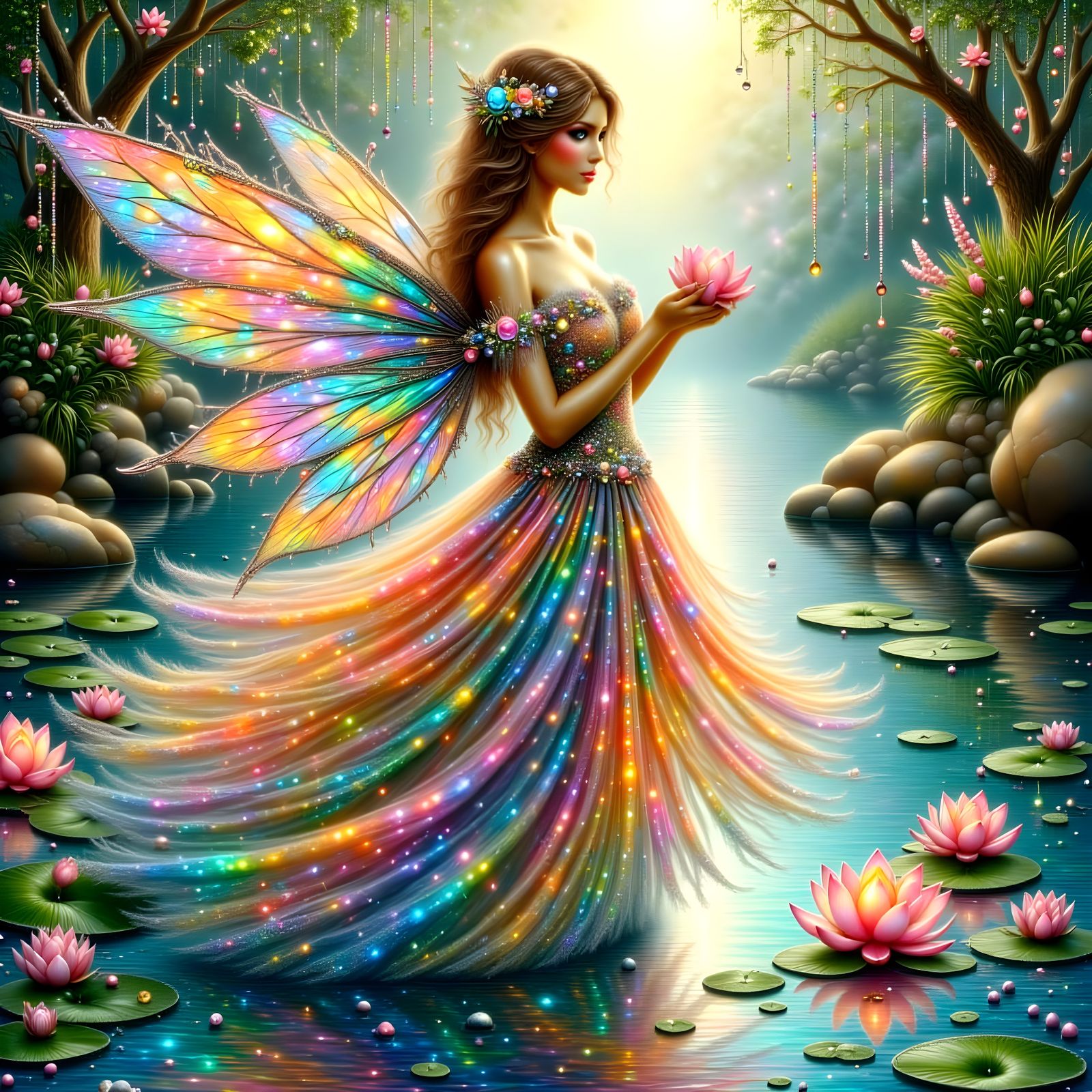 Ethereal Fairy Princess in Vibrant Velvet Regalia