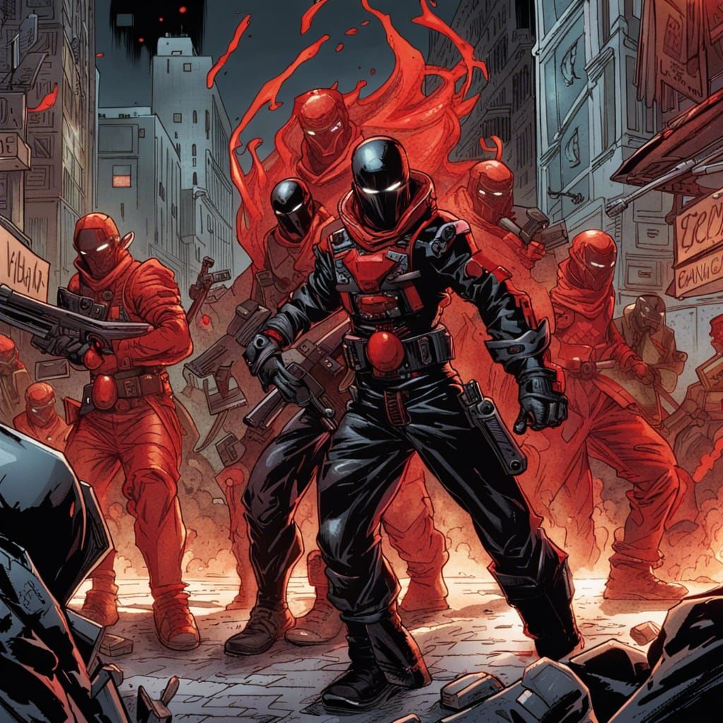 Armored Anti-Hero in Comic Book Style