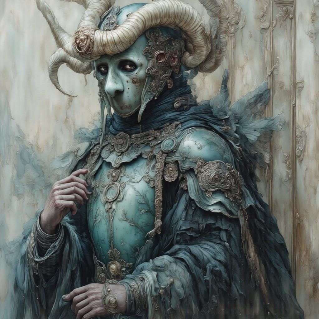 Dark Pastel Oil Painting of a Death Oracle