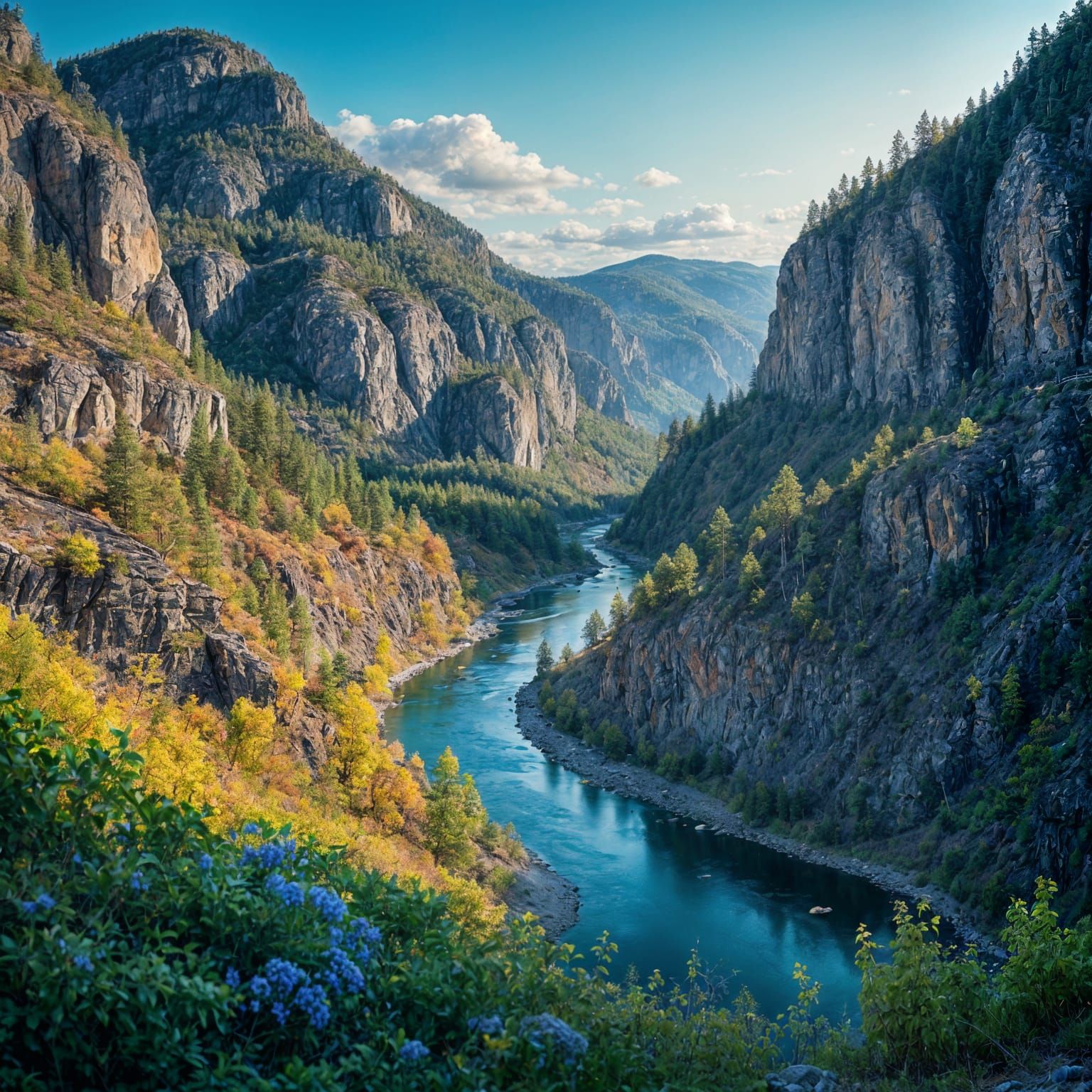 McIntyre Bluff and Vaseux Lake: Hyperrealistic Acrylic Art