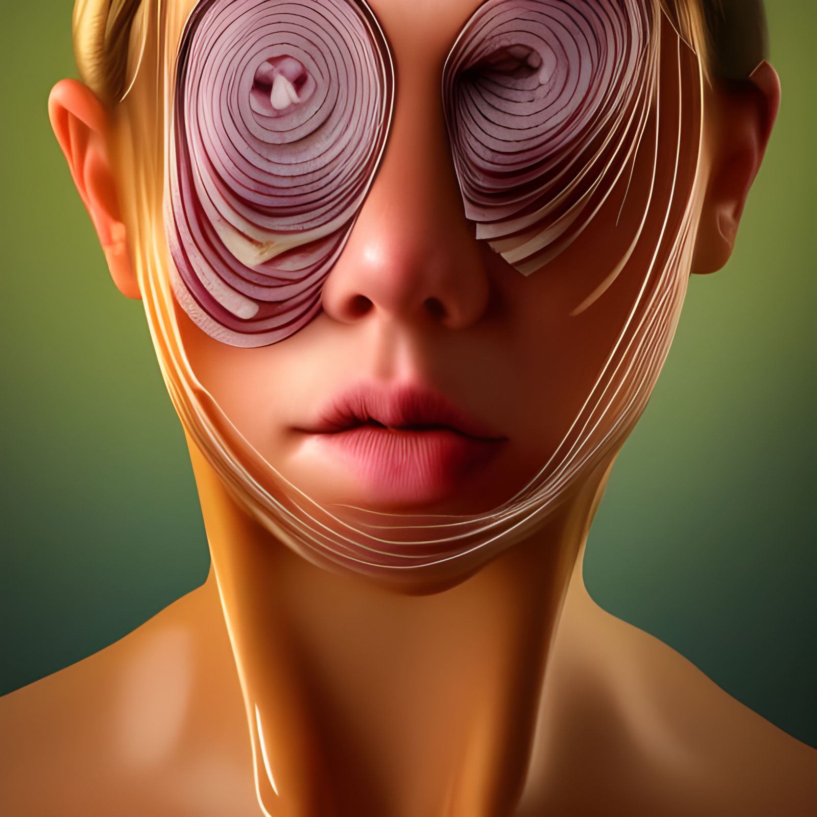 Girl Slicing Onions in Hyperdetailed Concept Art