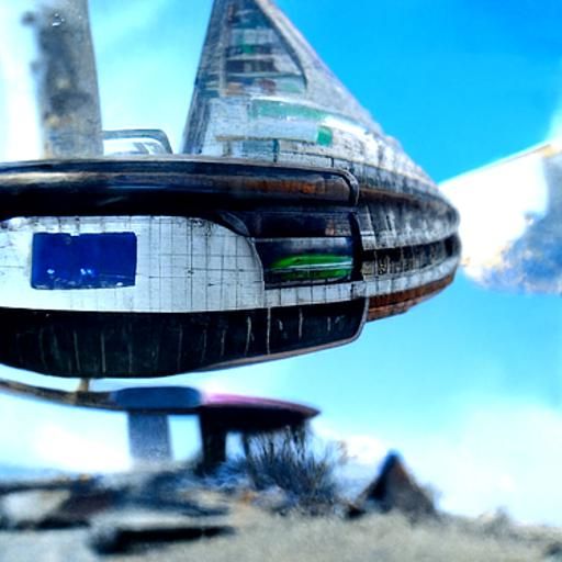 Derelict Starship in Orbit, 1960s Sci-Fi Art