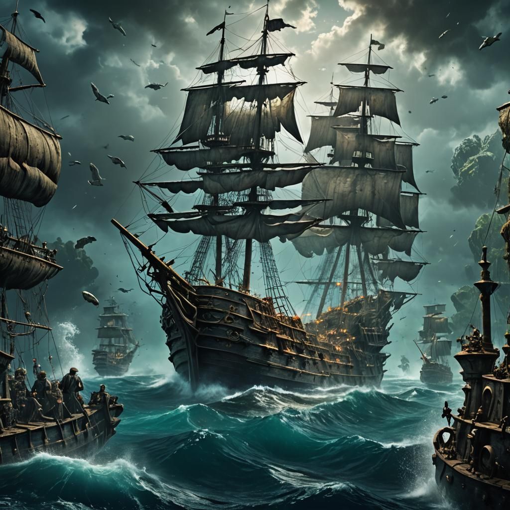 Flying Dutchman Underwater: Digital Matte Painting